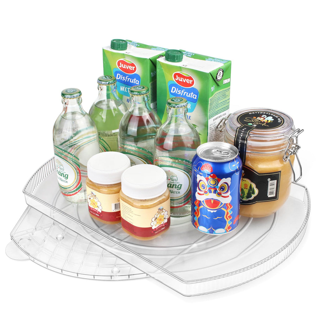 Lazy Susan Turntable for Refrigerator, Square Turntable Organizer for Fridge Cabinet, Pantry, Countertop (15.3" x