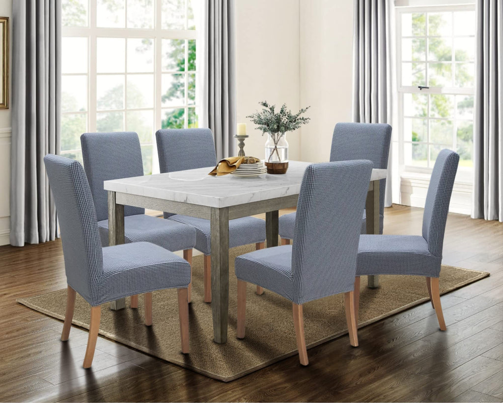 4 Pack Dining Room Chair Covers with seat Belt, Stretch Parsons Chair Slipcover Washable Kitchen Dining Chair Cover