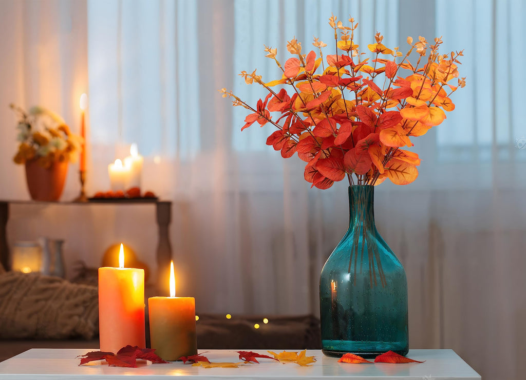 10PCS Fall Decorations Flowers Artificial - Fake Plants Thanksgiving Autumn Decor Outdoor