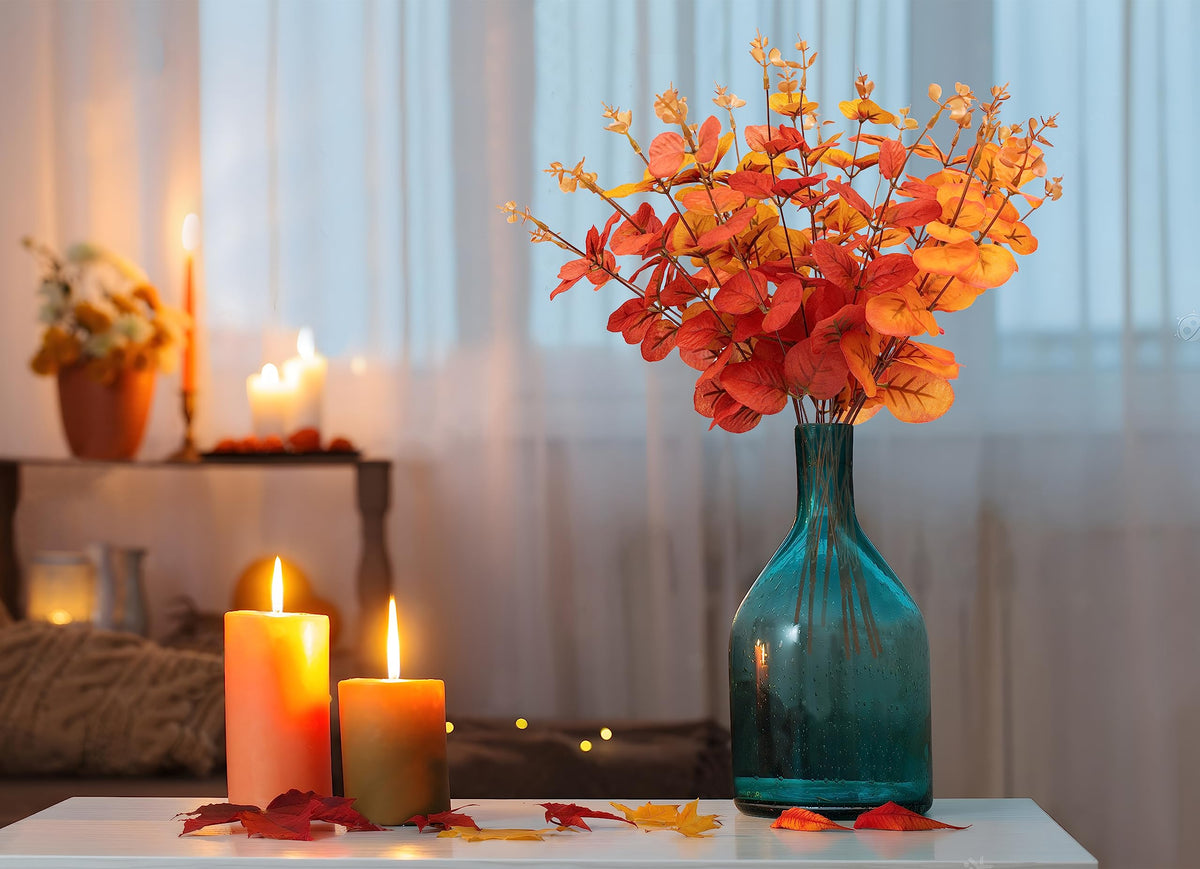 10PCS Fall Decorations Flowers Artificial - Fake Plants Thanksgiving Autumn Decor Outdoor
