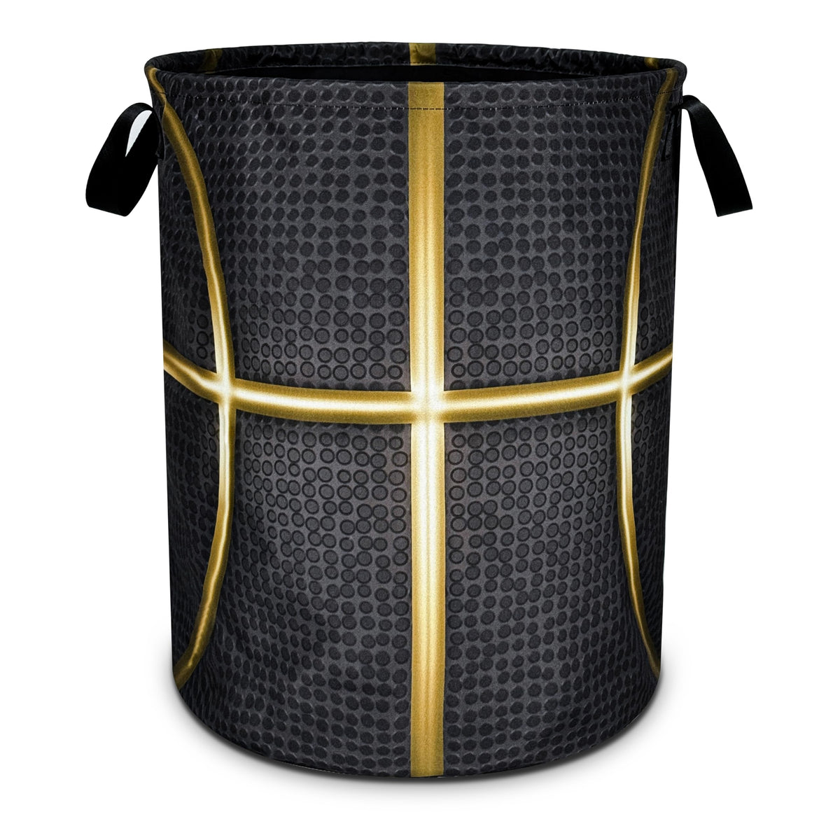 Black And Gold Basketball Laundry Basket Foldable Waterproof Oxford Cloth