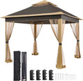 11x11 Pop Up Gazebo Outdoor Canopy Shelter, Instant Patio Gazebo Sun Shade Canopy Tent with 4 Sandbags