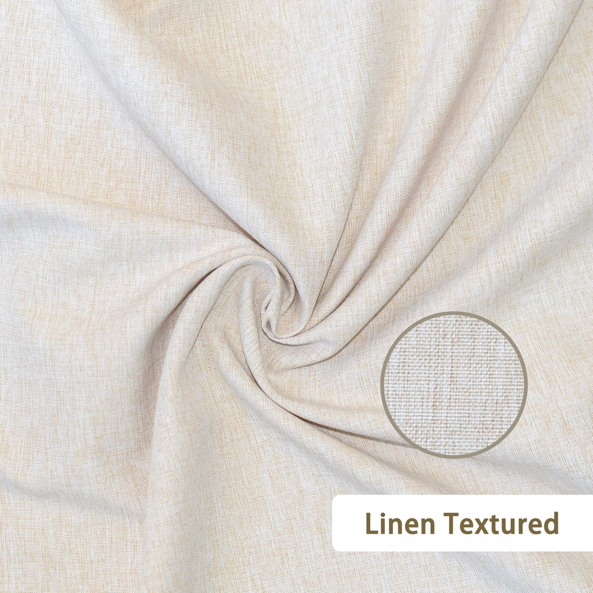 Natural Beige Linen Textured No Hooks, 72x72"