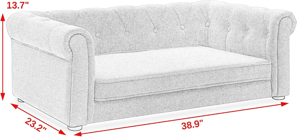 Dog Bed for Medium and Large Dogs, Elevated Pet Sofa Bed, Durable Elevated Couch Bed with Legs, Dark Gray