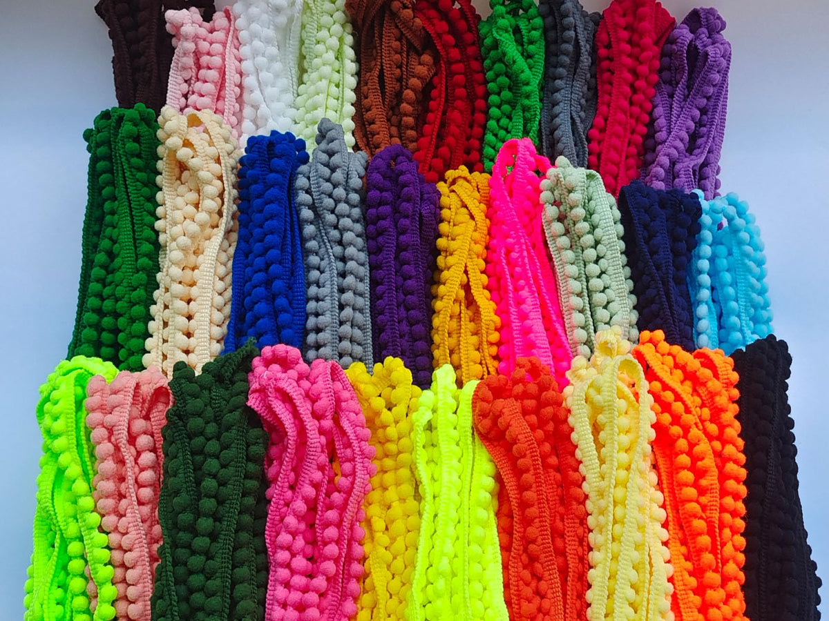 Mini Pom Pom Trim 29 Yards 29 Colors 5mm Ball Fringe Trim for Sewing Accessory Decoration DIY Crafts (Mixed Color 1