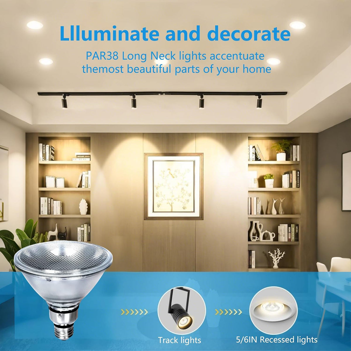 PAR38 Halogen Flood Light Bulbs 100W 4 Pcs, Fit for Indoor Outdoor