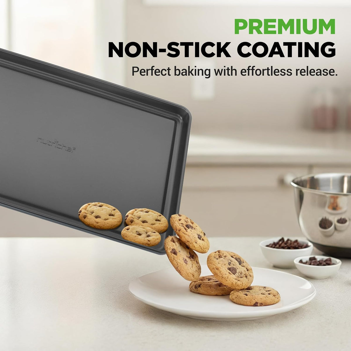 8-Piece Stackable Nonstick Bakeware Set - Premium Steel Pans Set - Includes Round Cake Pan, 6-Cup Muffin Pans
