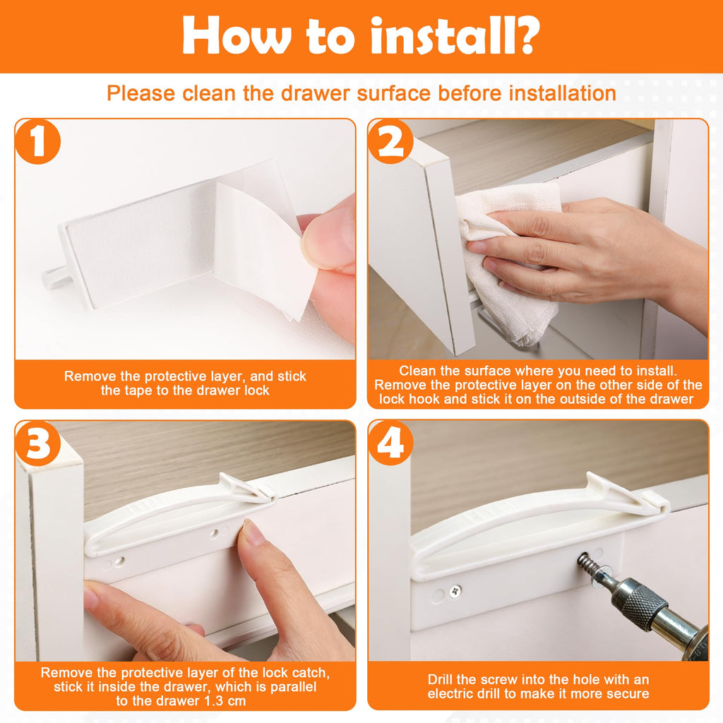 Upgraded Child Safety Locks, 8 Pack Baby Proofing Drawer Locks