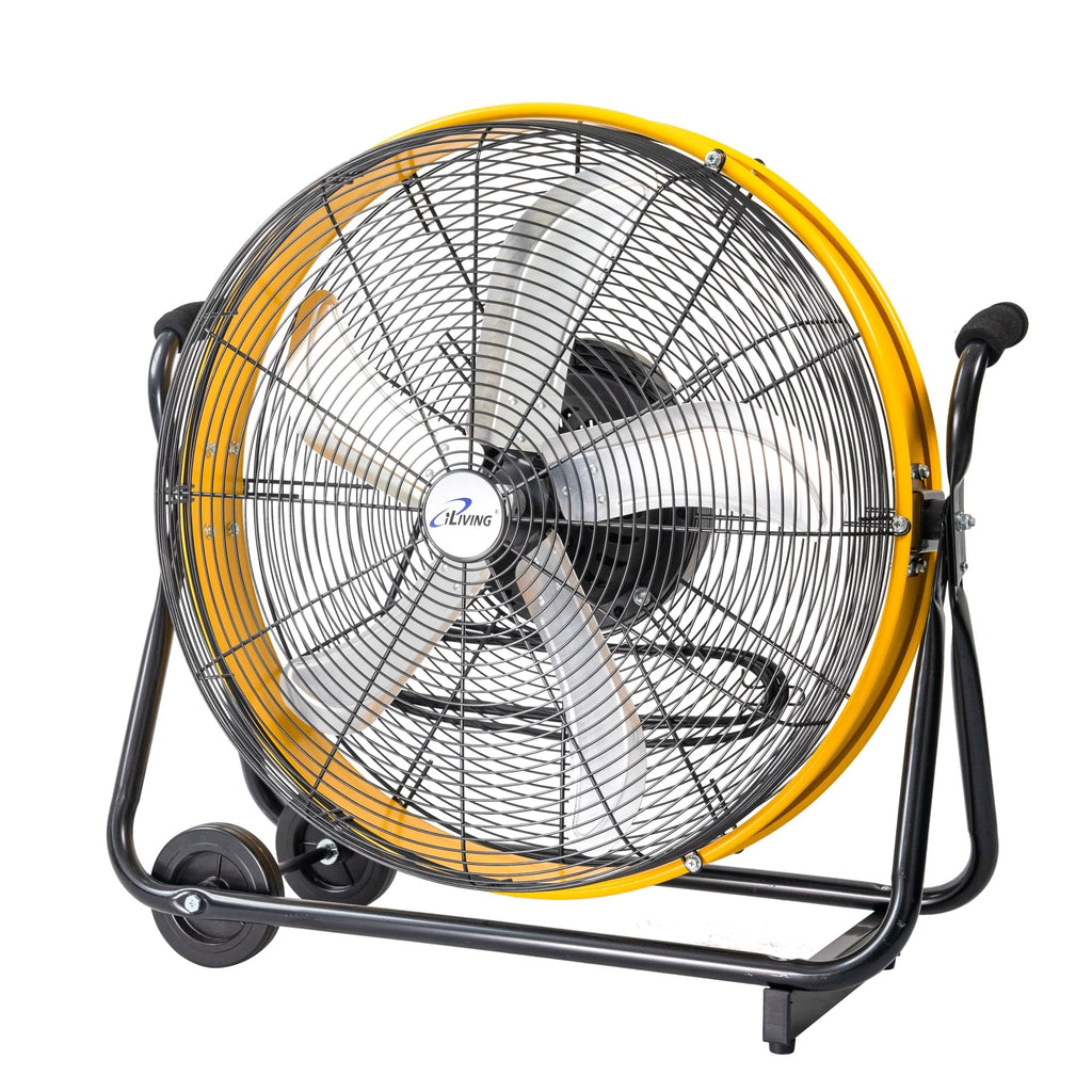 24 Inch 3-Speed Orbital Internal Oscillating High Velocity Barrel Floor Fan , Auto Shop, Garage, Workshop, Warehouse