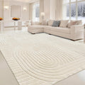Washable Beige Solid Area Rug, Calm Neutral for the Bedroom