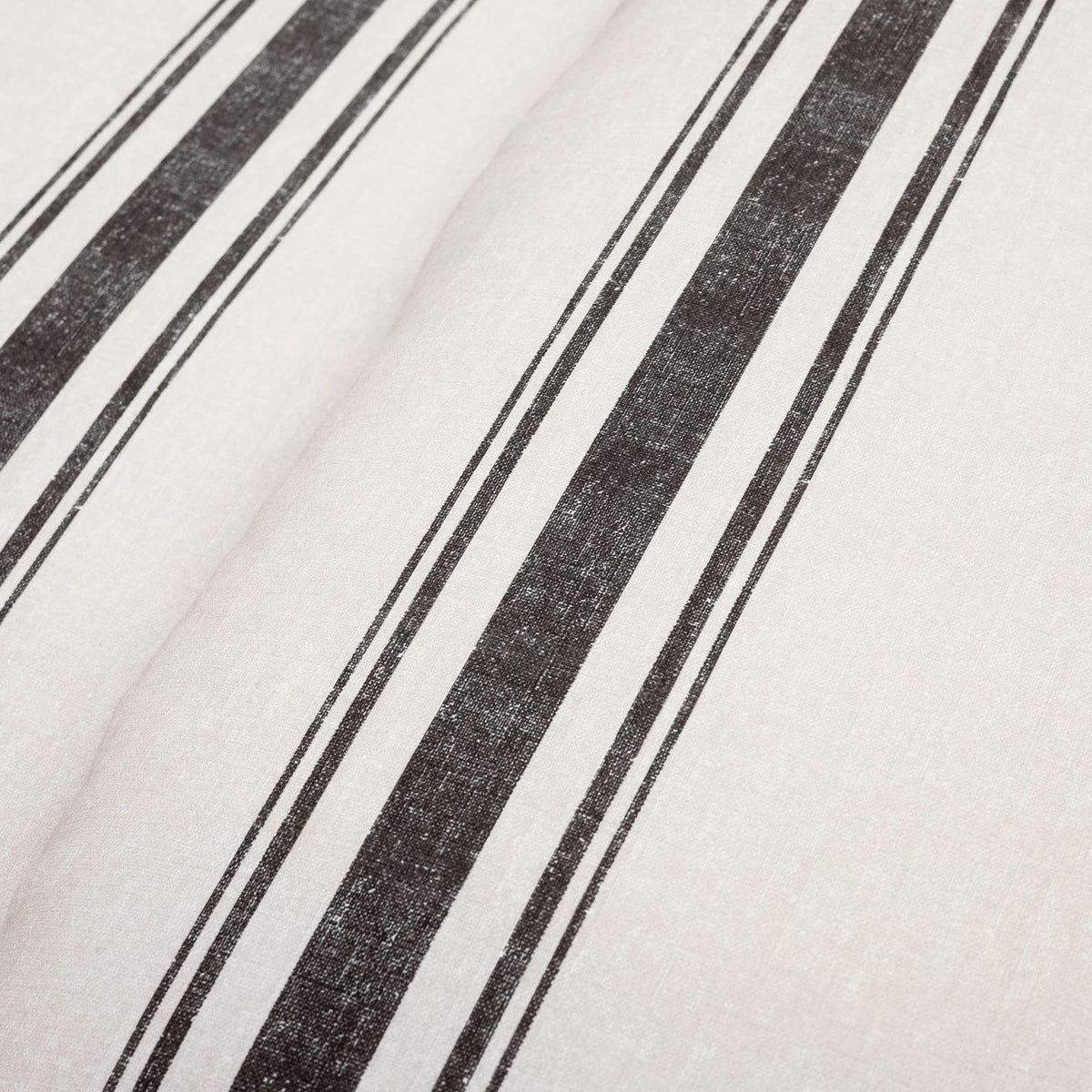 Farmhouse Stripe Reversible Cotton Comforter Set, 3 Piece Set, Black - Cozy Farmhouse Bedding Set - Rustic