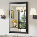 Black Metal Framed Bathroom Wall Mirror, 24x36 Inch
