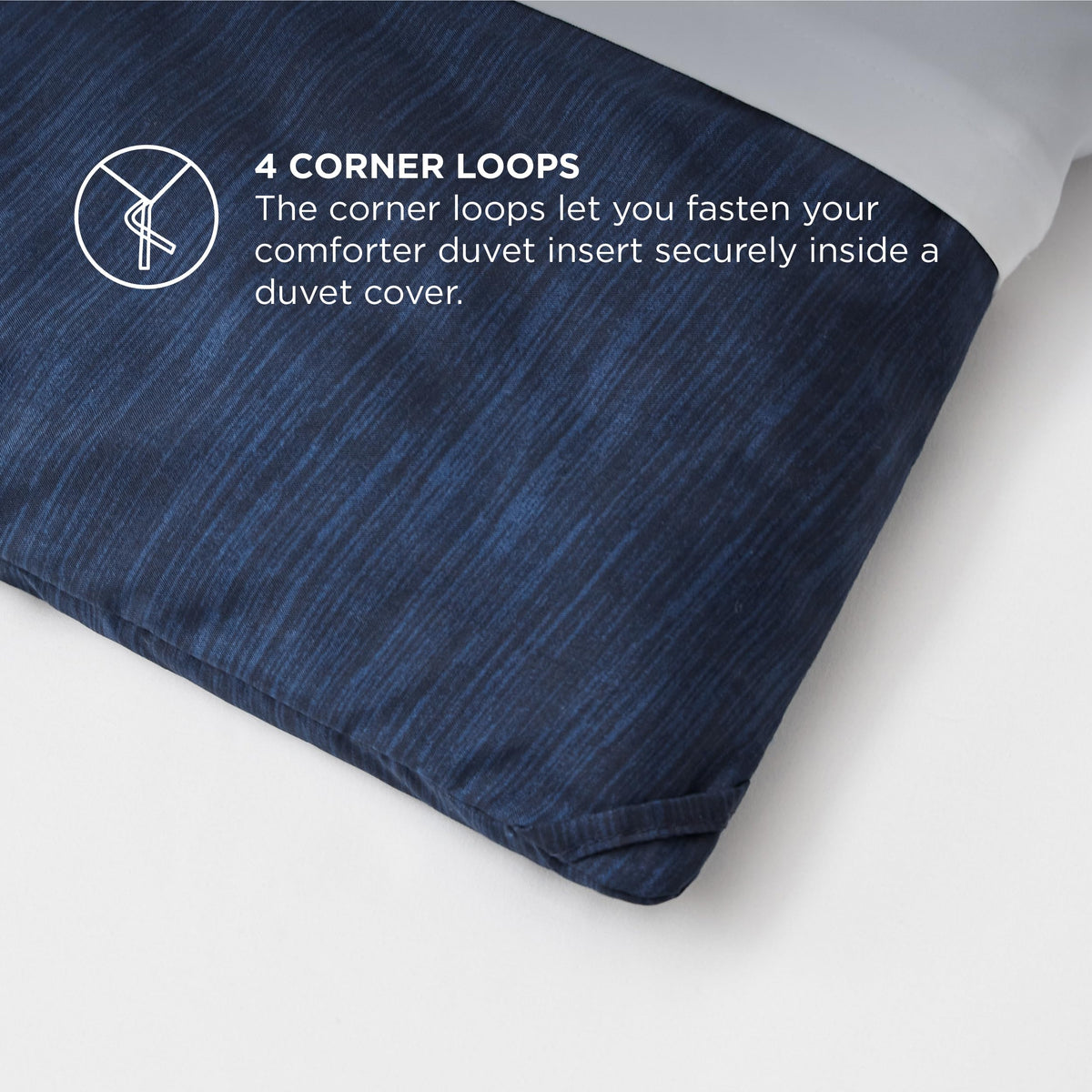 Navy Comforter Set, Soft Cationic Dyed Bedding Set 3 Pcs