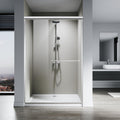 Shower Door 48" W x 76" H, Double Sliding Shower Door with 1/4" (6mm) Tempered Glass