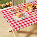 Buffalo Rectangle Picnic Tablecloth, 6 Foot Elastic Fitted Vinyl Table Cloth with Flannel Backing, Waterproof Plaid