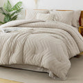 Beige Comforter Set with Matching Sheets, Neutral Bedding Bundle