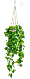 Fake Hanging Plant Macrame Hanger Potted Vines Indoor Decor, 1 Pack