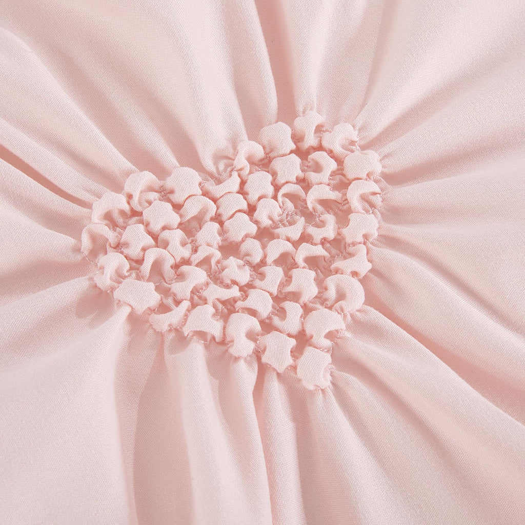 3 Pieces Princess Pink CribBedding Set for Baby Girls, Ultra Soft Blush Pinch Pleat Comforter Set with Ruffles for