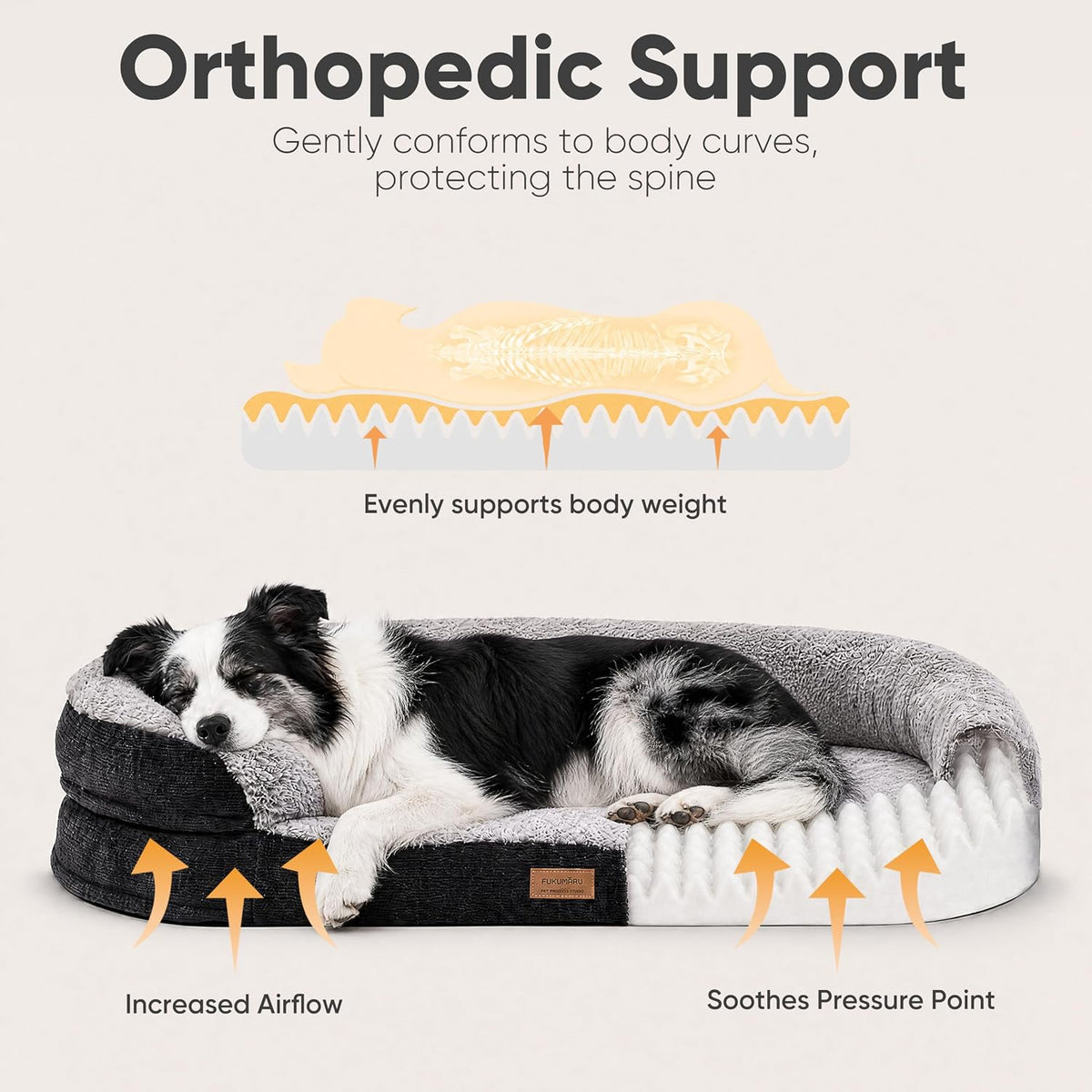 Large Dog Bed, Thickened Orthopedic Sofa Bed, Waterproof & Washable