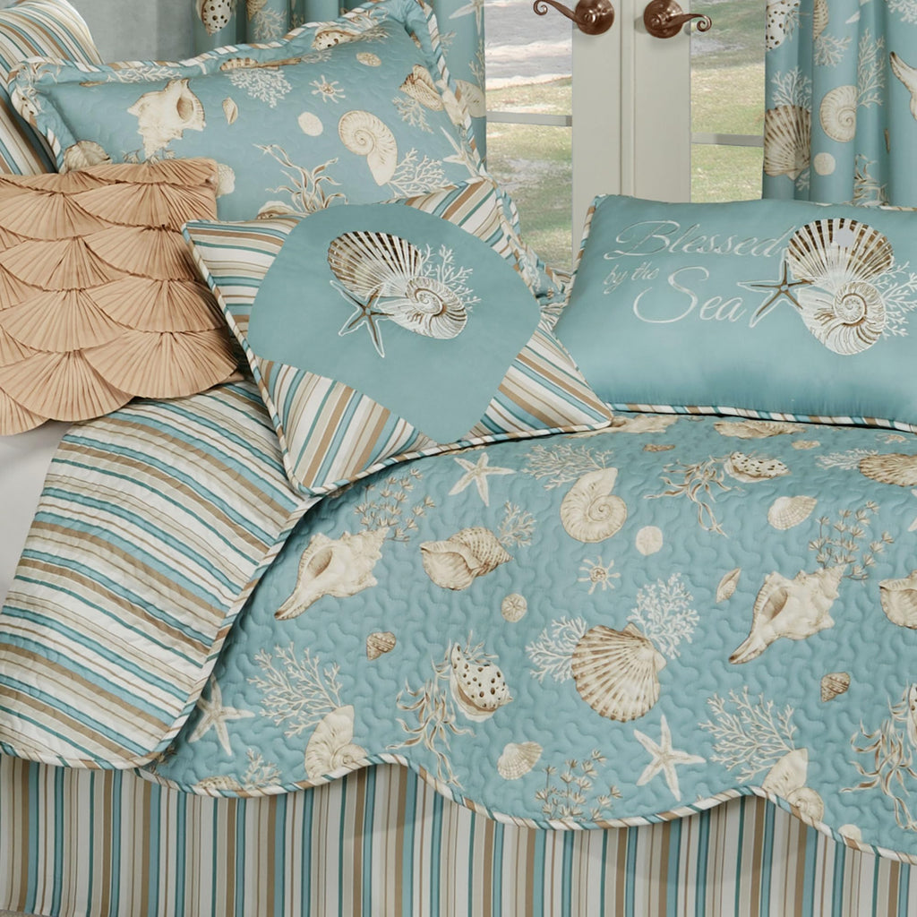 Seabreeze Coastal Beach Bedding, Quilt, 6 Pc Set