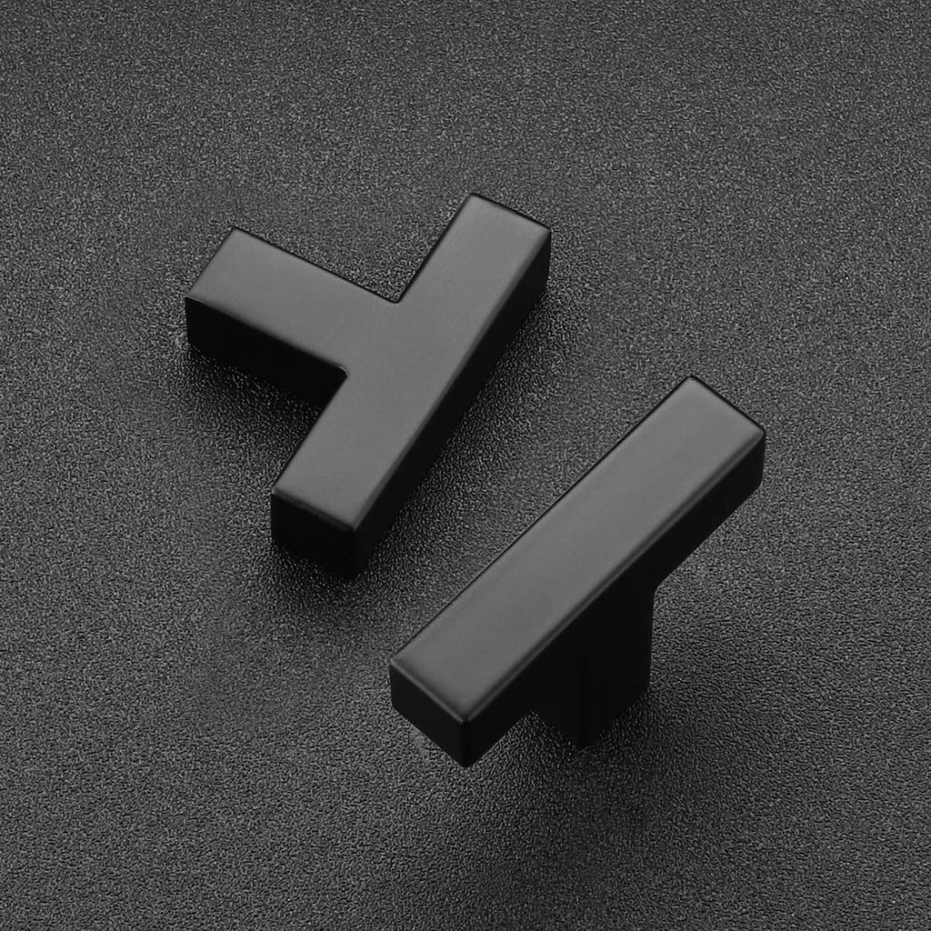 30 Pack Black Square Bar Cabinet Knobs 2 Inch Kitchen Handles