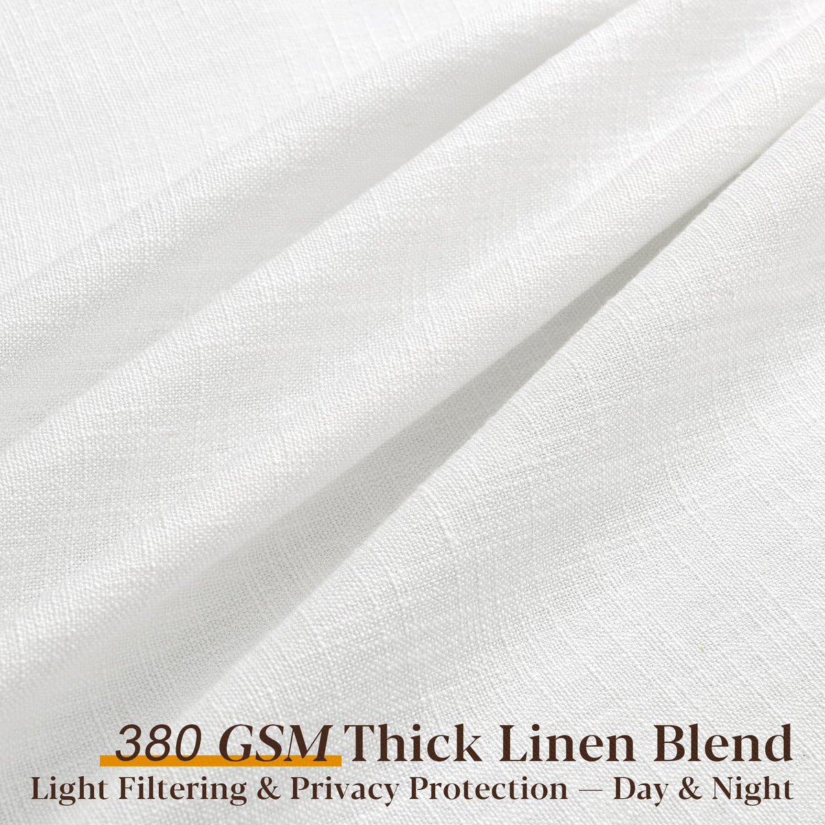 Beige White Triple Pinch Pleated Curtains 90 Inch 2 Panels Bedroom Memory Shape Trained Pleated Linen Drapes Ivory