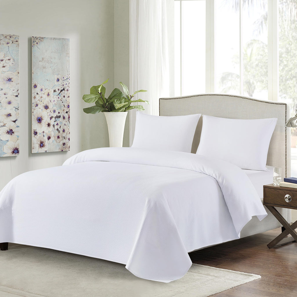 Diamond Matelasse Cotton 3-Piece Quilt Set