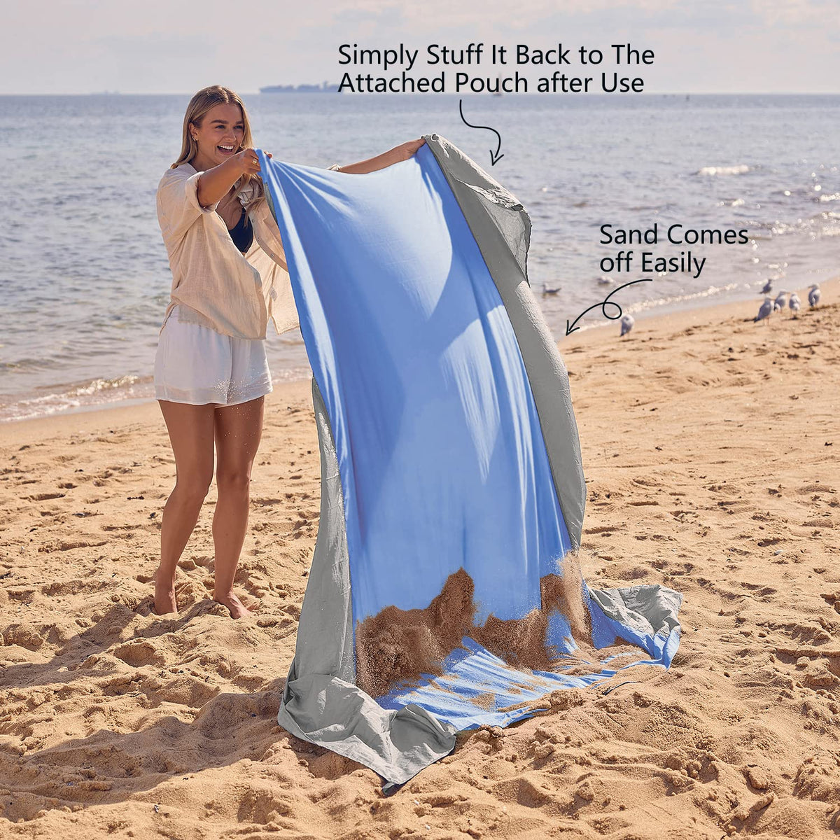 Beach Blanket Sandproof Waterproof, Extra Large Beach Mat