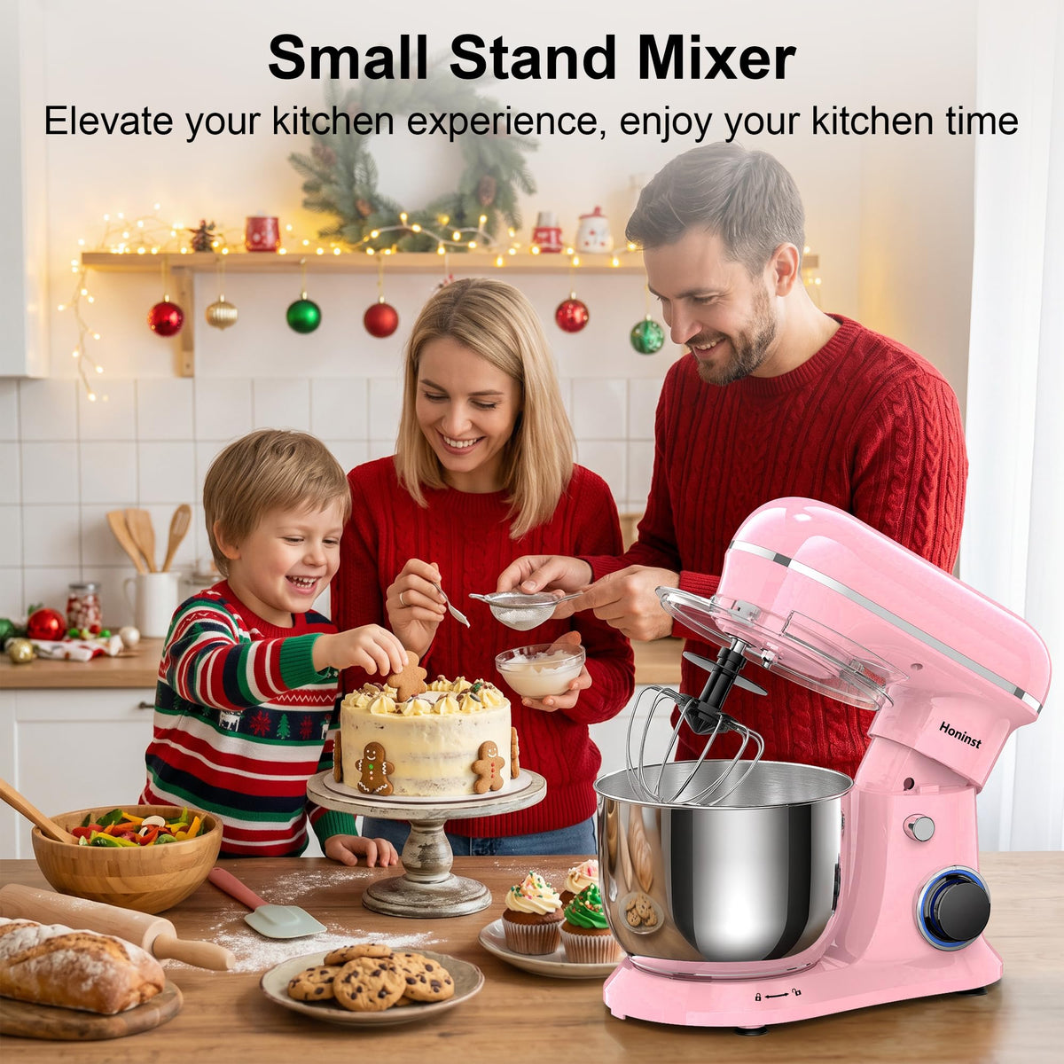 4QT Electric Stand Mixer, 10-Speed Tilt-Head Compact Kitchen Mixer