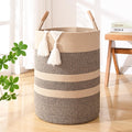 Large Laundry Basket, Laundry Hamper with Leather Handles, 75L Woven Dirty Clothes Hamper, Rope Hampers , Barthroom