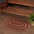 Cider Mill Primitive Jute Accent Rug Striped Oval Floor Decor 20"x30"