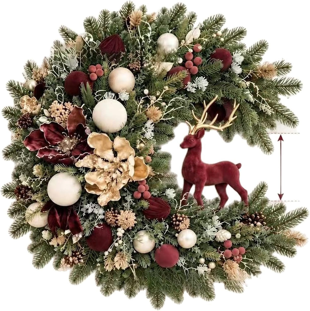 Artificial Christmas Wreath, Indoor Outdoor Holiday Decor