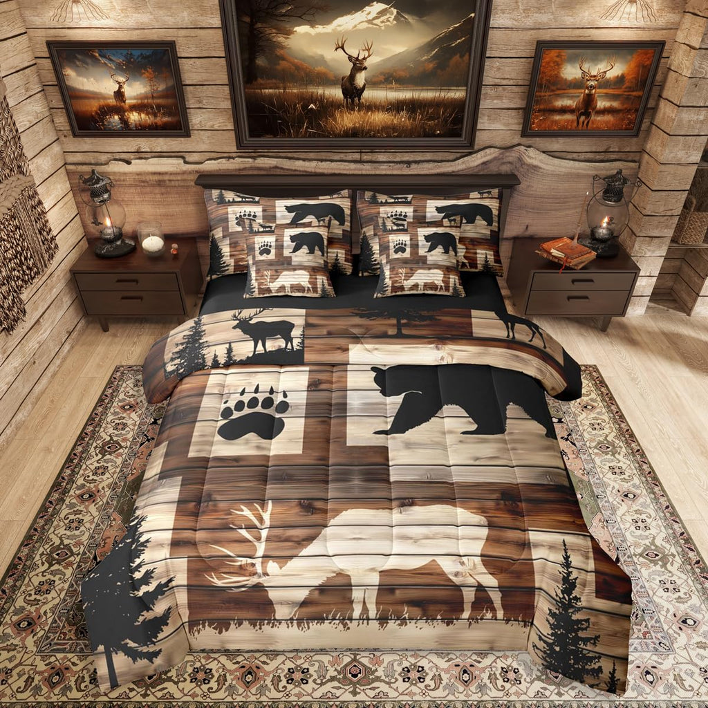 Rustic Farmhouse Patchwork Comforter Set with Sheets