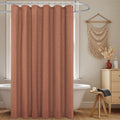 Boho Shower Curtain, Terracotta Rust Colored Linen Fabric Cloth Waterproof Western Bohemian Fall Shower Curtain Set