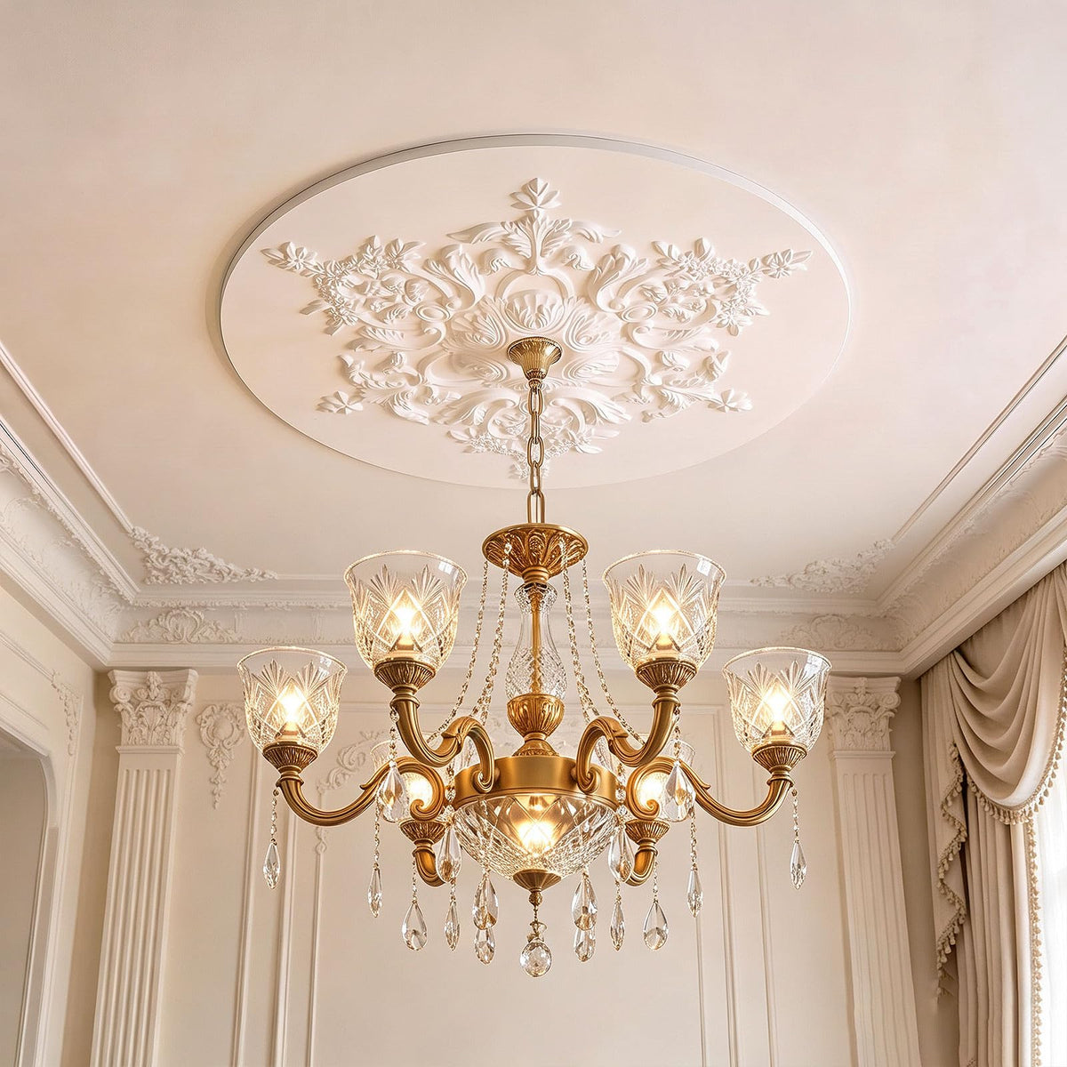 31.5 Inch Large Ceiling Medallion for Light Fixtures