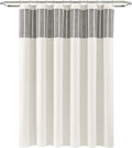 Stitched Woven Stripe Yarn Dyed Cotton Blend Shower Curtain Single 72" W x72 L Ivory & Black - Shower Curtains