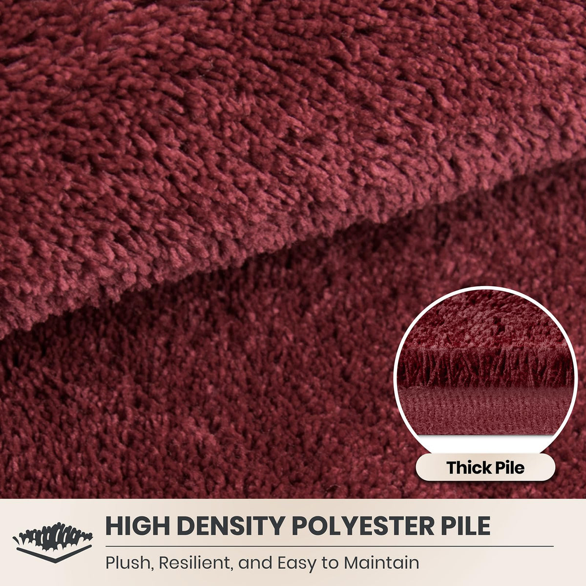 Hallway Runner Rug, 31.5" x 70", Burgundy Red