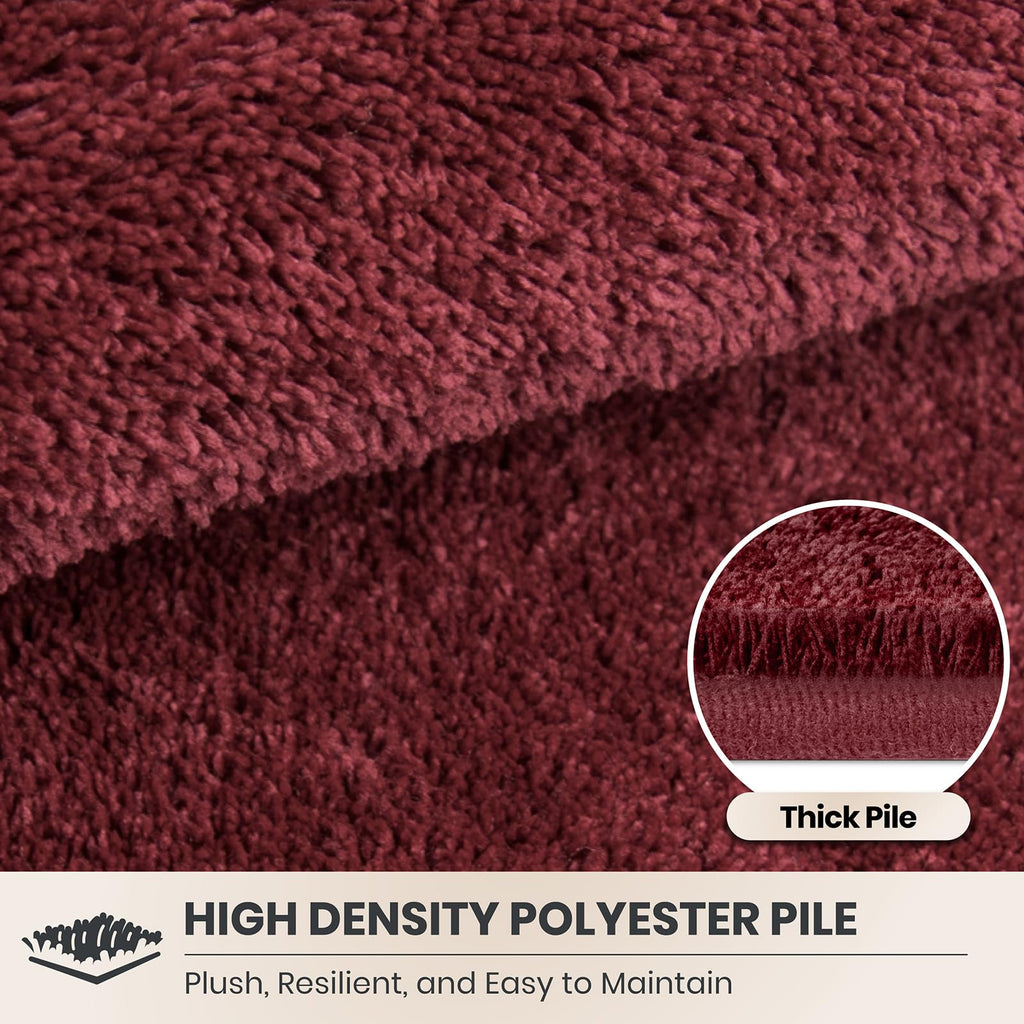 Hallway Runner Rug, 24" x 59", Burgundy Red