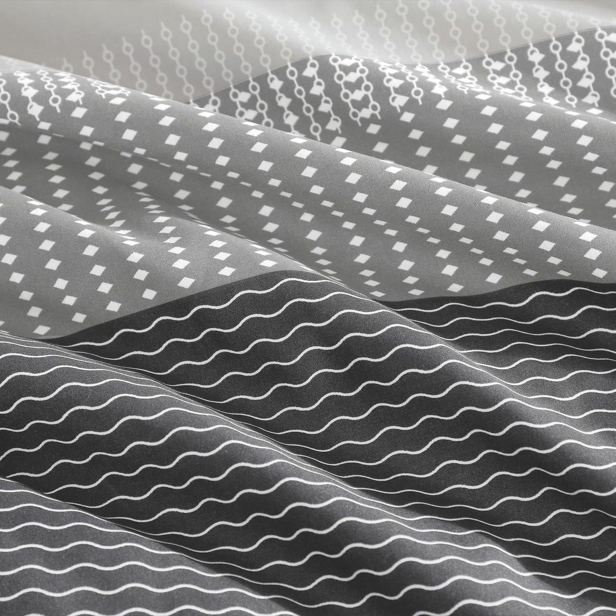 Stripe Comforter Set, 3 PCS Dark Gray Bedding