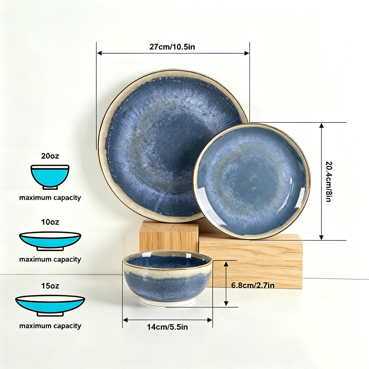 12 Pieces Ceramic Dinnerware Sets for 4, Moss Green