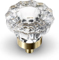 Crystal Cabinet Knobs, 8 Pack Gold Drawer Dresser Knobs, Single Hole Vintage Dresser Pulls , Drawers, Retro Round