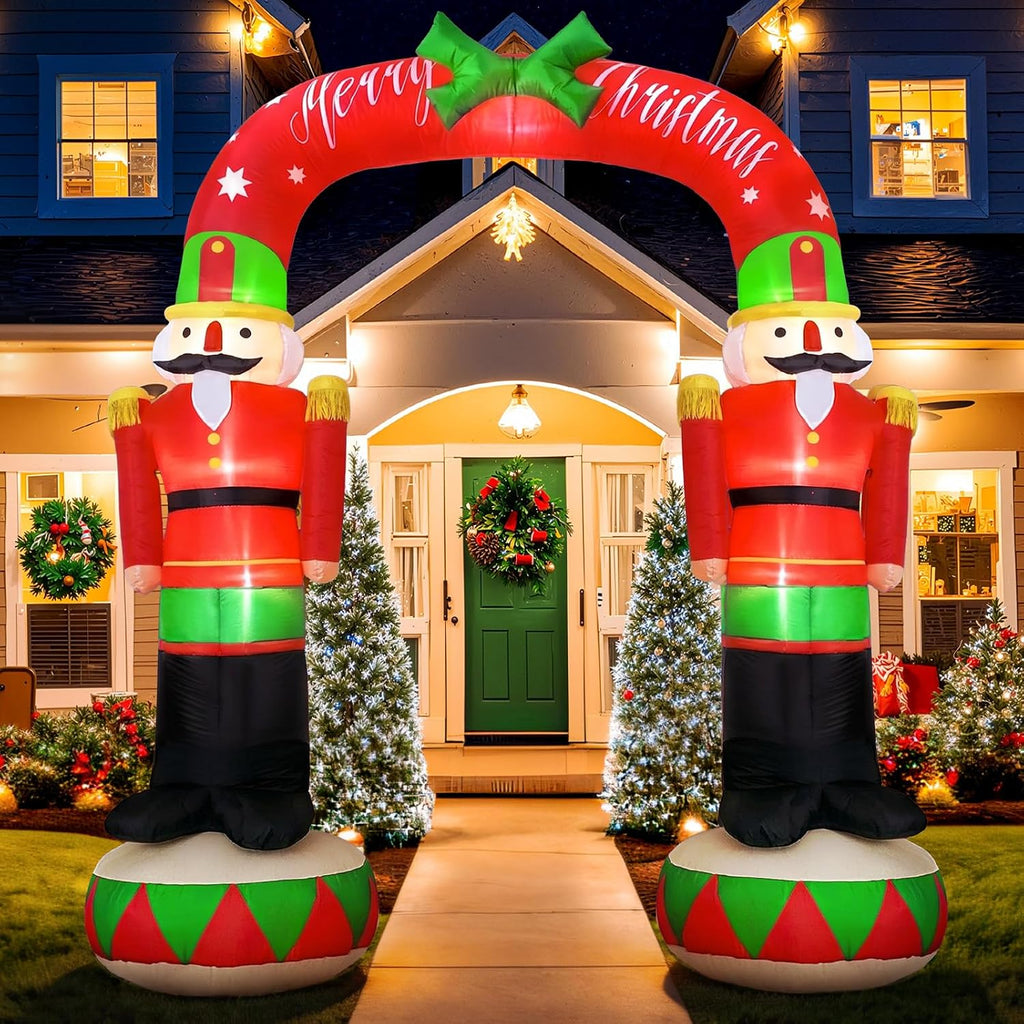 8FT Christmas Inflatable Archway Outdoor, Inflatable Nutcracker Arch Decor