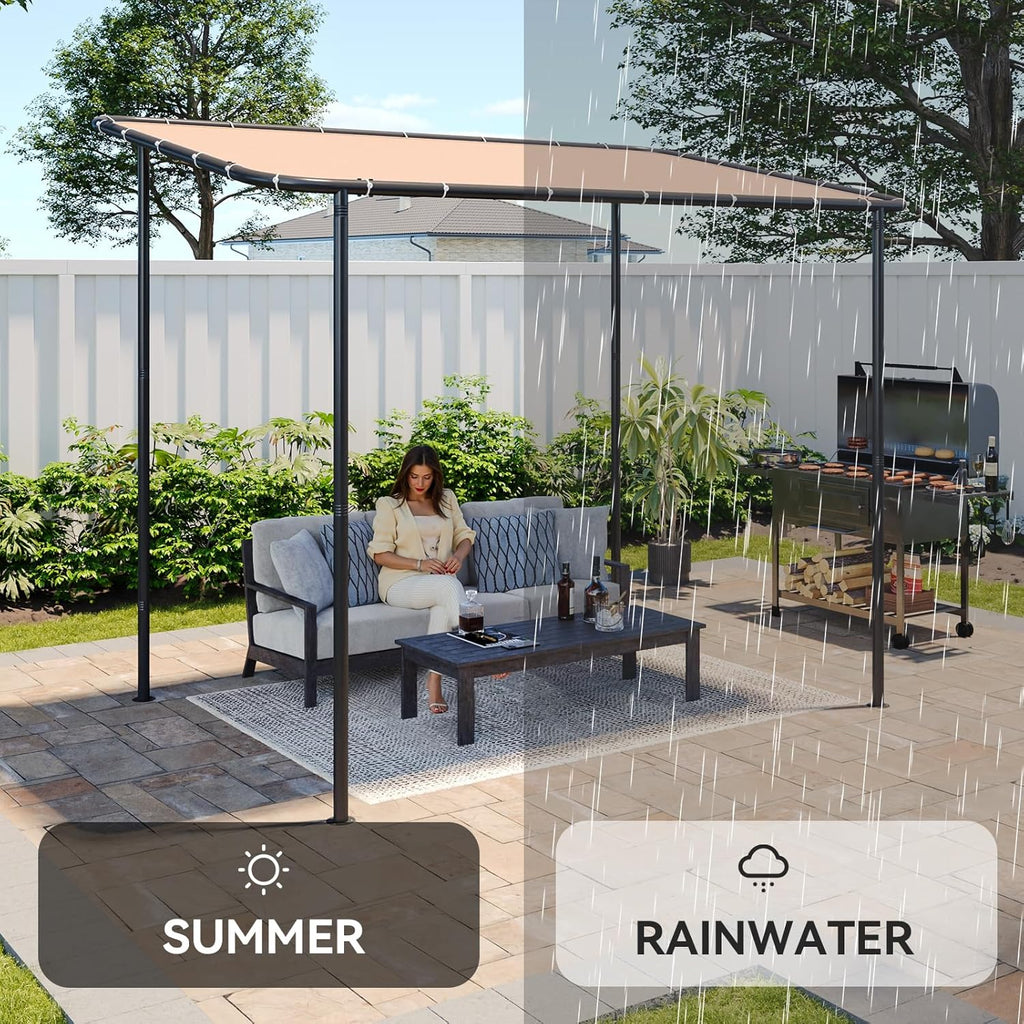 10x6 Lean to Gazebo Outdoor Pergola with Water Resistant & UV-Resistant