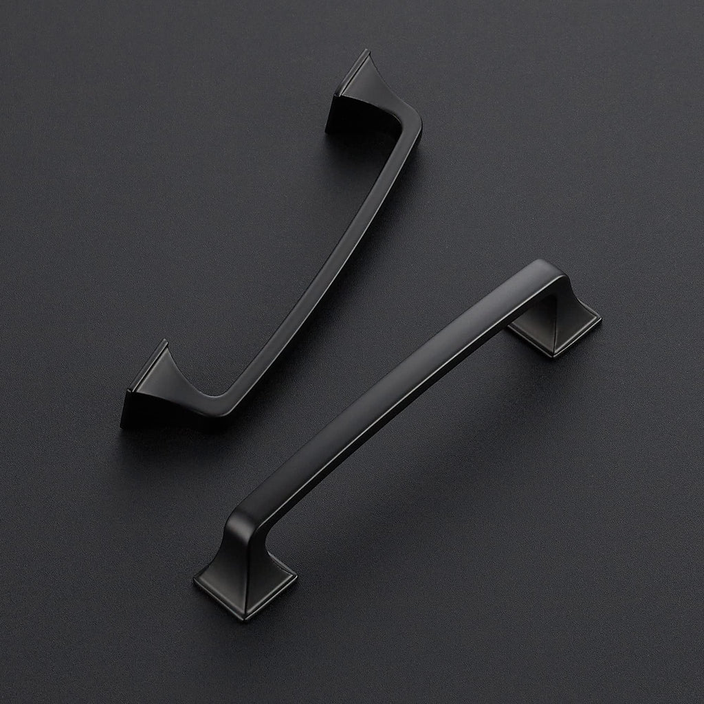 Matte Black Square Foot Arch Cabinet Pulls 5 Inch 30 Pack