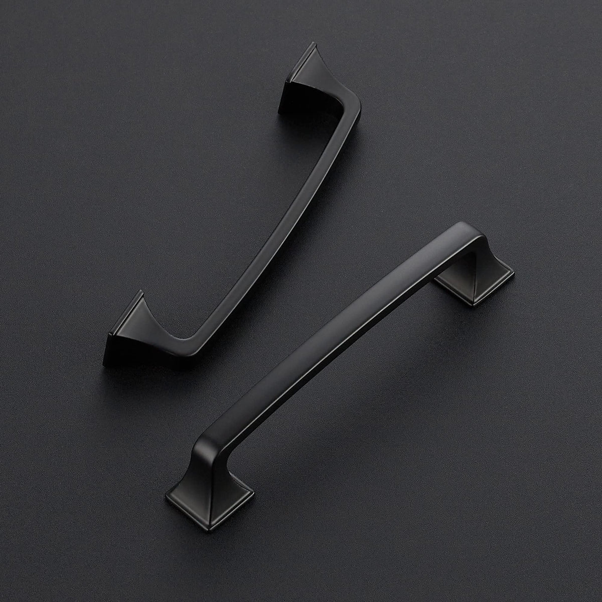 Matte Black Square Foot Arch Cabinet Pulls 5 Inch 30 Pack