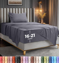 Extra Deep Pocket Queen Sheet Set - 4PCs Fits Up to 21 Inches - Grey - Set of 4