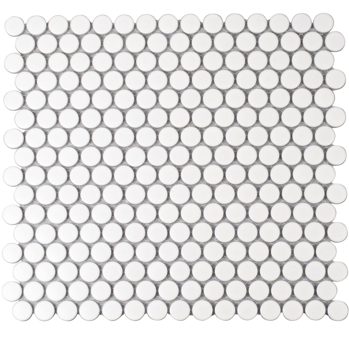 Penny Round Porcelain Tile Pearl White 12x12 Matte 9.87 sq ft/case 10-Pack