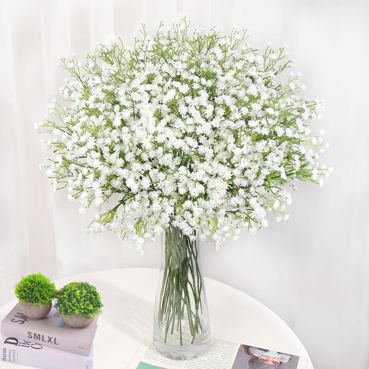 120 Pcs Baby Breath Artificial Flowers Bulk, White Artificial Flowers Artificial Baby Breath Gypsophila Flowers para
