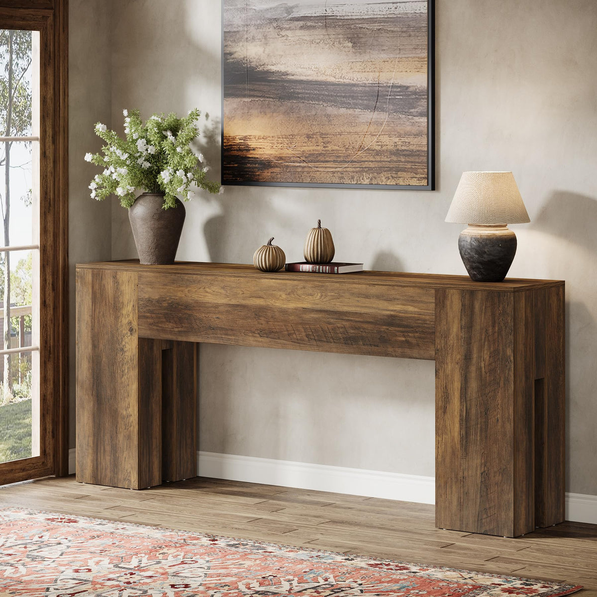 71-Inch Long Console Table, Farmhouse Sofa Console