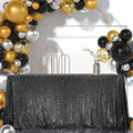 90" x 132" Black Rectangle Sequin Tablecloth for Party Dinner Banquet Festival Wedding Anniversary Exhibition Dessert